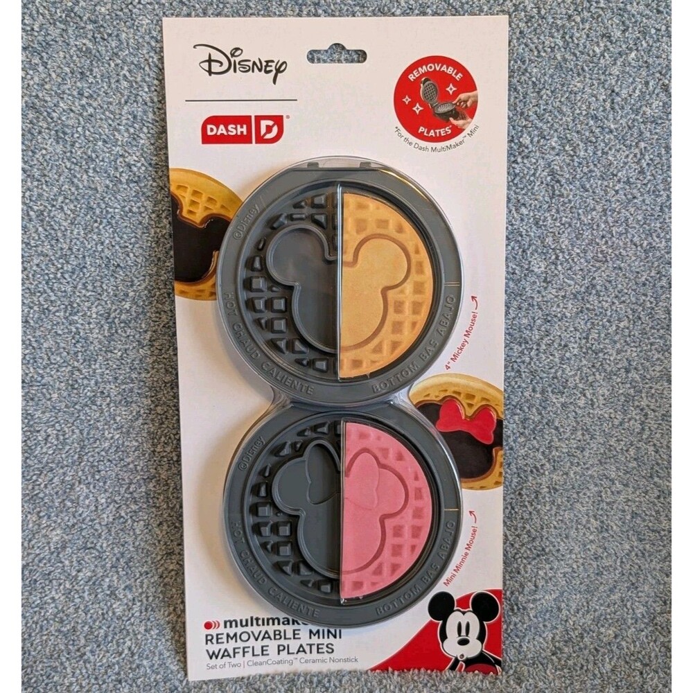 Dash x Disney MICKEY & MINNIE MOUSE MultiMaker Removable Mini Waffle Plates NEW